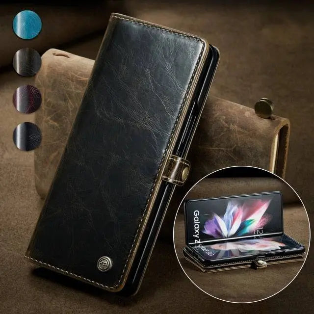 Premium Custom Genuine Leather Case For Samsung Galaxy Z Fold 3 5G - Pinnacle Luxuries