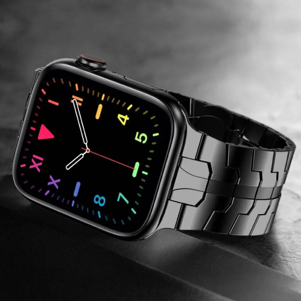 The Black Mamba Collection Stainless Steel Band For Apple Watch Series 7 - Pinnacle Luxuries