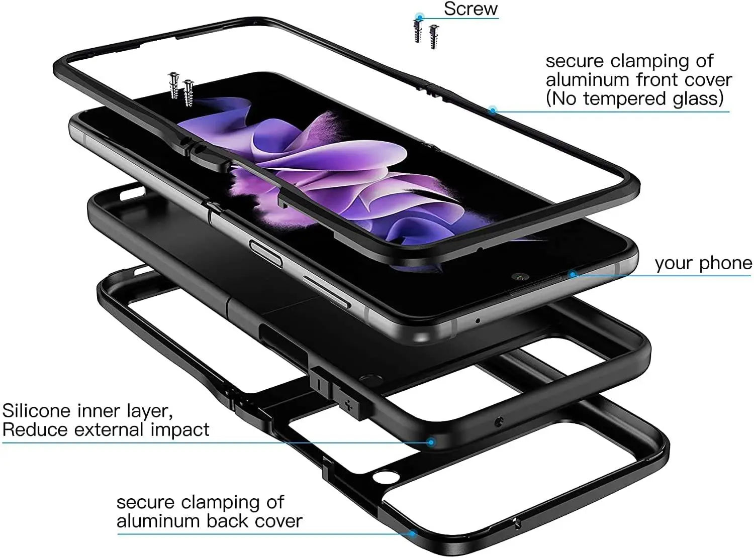 Pinnacle Military Metal Protection 360 For Samsung Galaxy Z Flip 3 - Pinnacle Luxuries