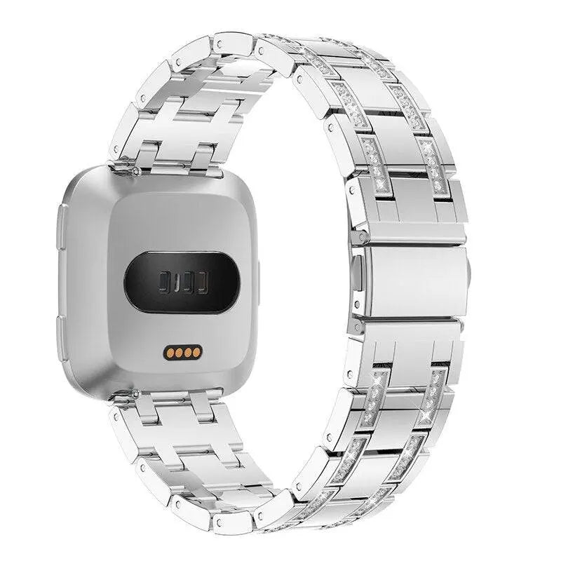 Fitbit Versa Stainless Steel Diamond Womens Watch Band - Pinnacle Luxuries