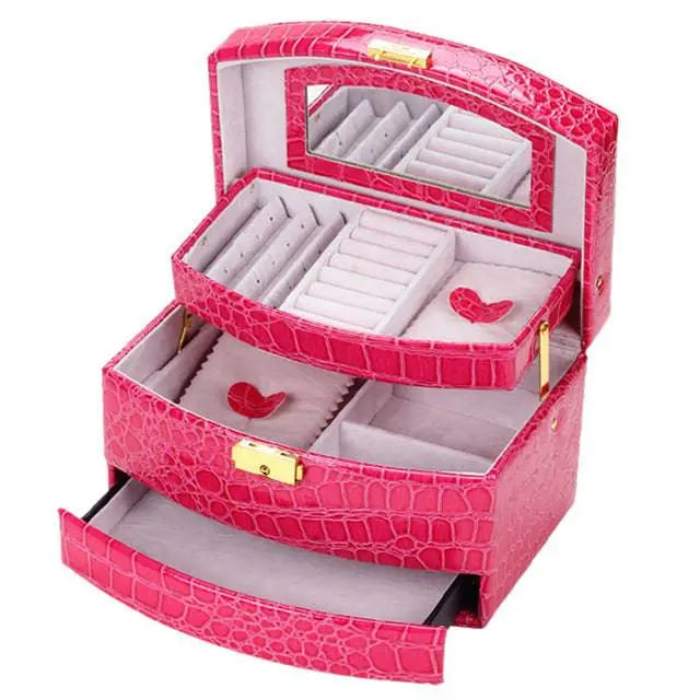 Women's Leather Premiere Jewelry Box - Pinnacle Luxuries