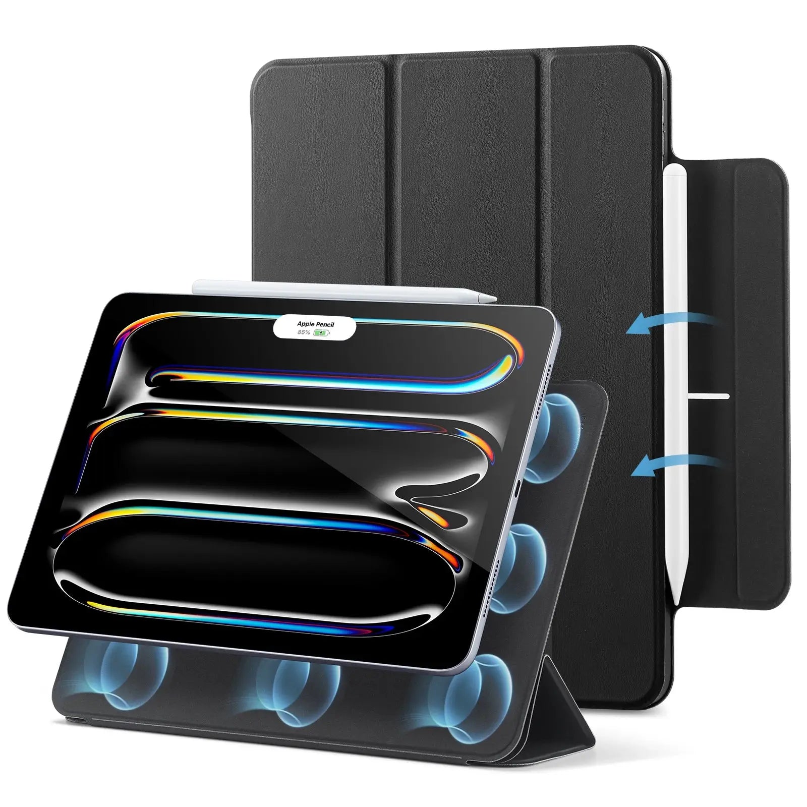 TriFold Leather Kickstand Magnetic Case for iPad 2024 Edition