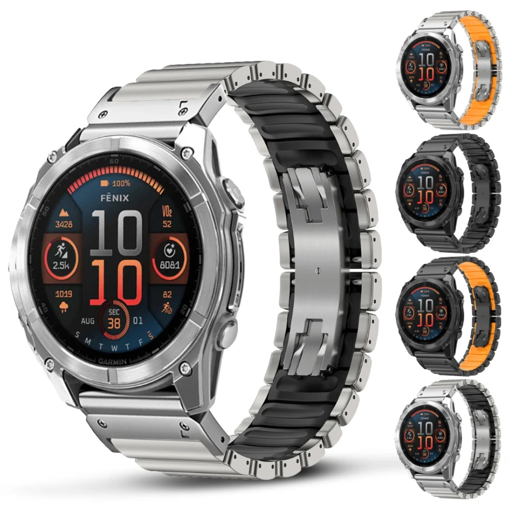 TitaniumGuard™ 26X ProLink Band for Garmin Fenix 8, 8X, 7X, Enduro 3 & Instinct 2X