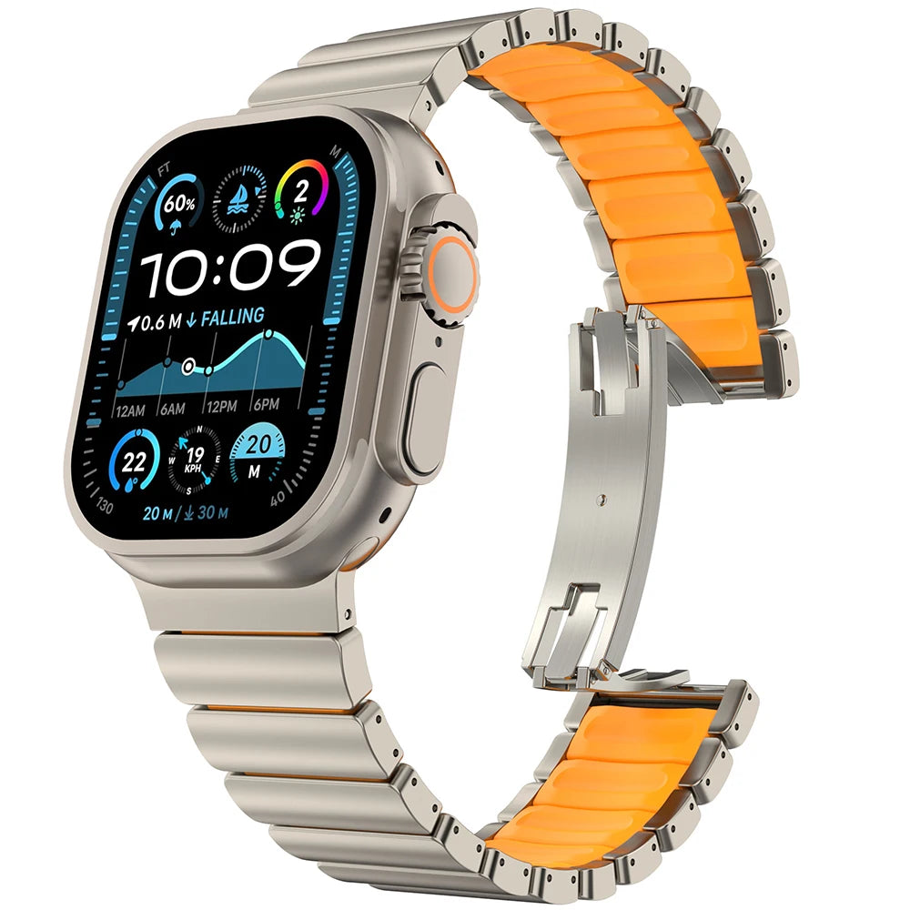 Avontic TitaniumTrail ProLink Band for Apple Watch Ultra 3 / Ultra 2 / Ultra 1 – Series 11–6 (45mm–49mm)
