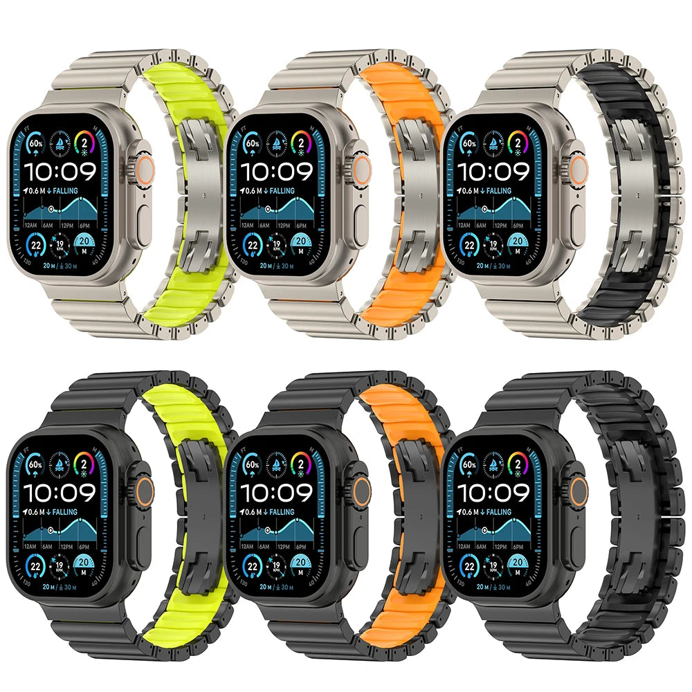 Avontic TitaniumTrail ProLink Band for Apple Watch Ultra 3 / Ultra 2 / Ultra 1 – Series 11–6 (45mm–49mm)