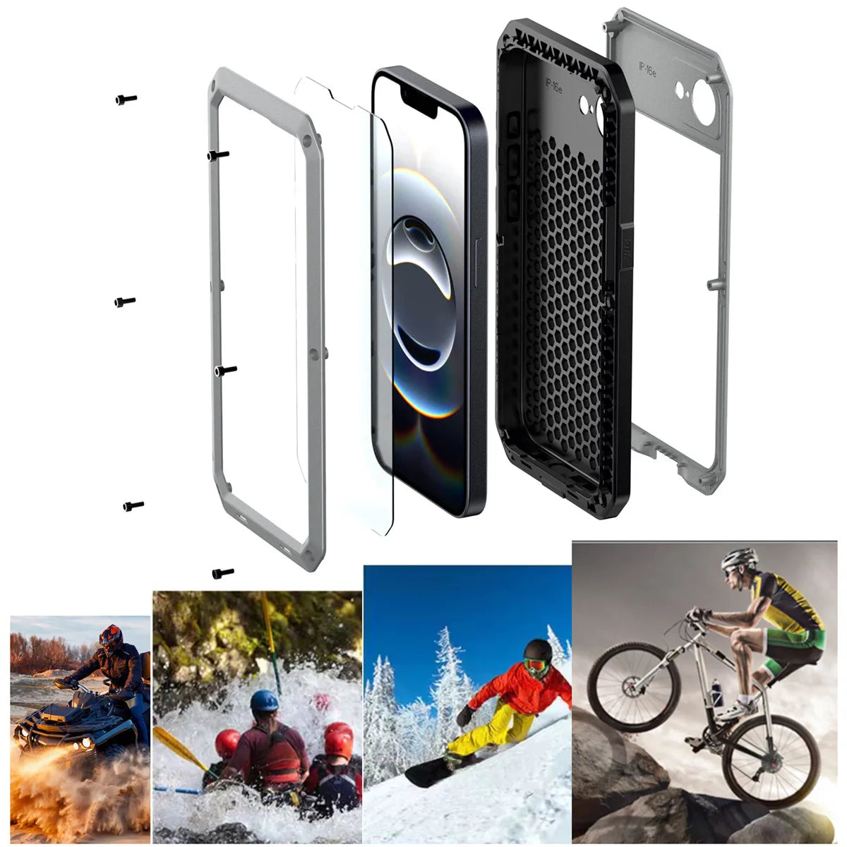 Rugged Metal Shockproof Case for iPhone 17 / 17 Pro / 17 Pro Max | Heavy Duty Protective Armor Cover