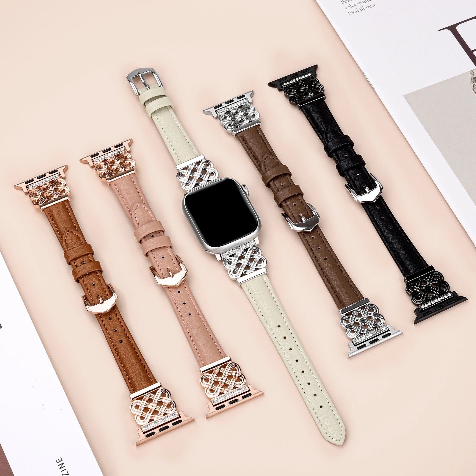 EternaLace™ Crystal Leather Band for Apple Watch (Series 1–11 & Ultra 3)