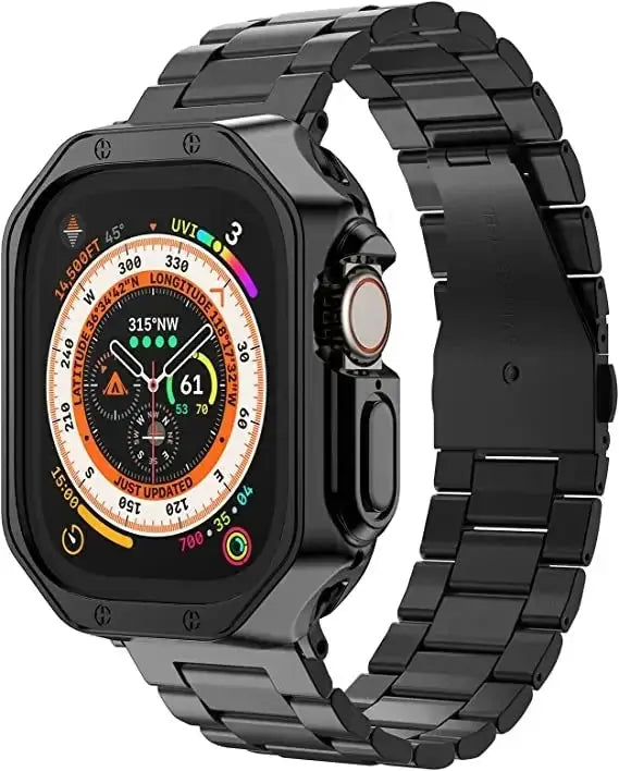 Stainless Steel Metal Correa+TPU Cover For Apple Watch Band 45mm 44mm 38mm 40 42mm 41mm Bracelet Strap For iWatch 8 7 Ultra 49MM Pinnacle Luxuries